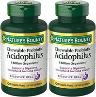Nature's Bounty Acidophilus with Lactis Chewable Milk Free Wafers, Natural Strawberry Flavor, 100 Count (Pack of 2)