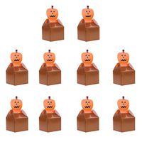 MagiDeal Happy Halloween Party Cat Spider Ghost Punpkin Favor Box Trick Or Treat DIY Gift Packaging Loot Box Pack of 10 - Pumpkin