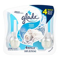 Glade Plugins Scented Oil Air Freshener, Clean Linen, 4 count, 2.68 Fluid Ounce