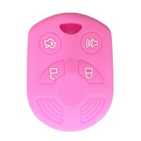 Ezzy Auto Pink 4 Buttons Silicone Rubber Key Fob Case Key Cover Key Jacket Skin Protector fit for Ford