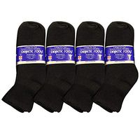 Falari Diabetic Socks Ankle Men Unisex Size 10-13 Black 12 Pairs