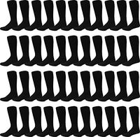 48 Pairs Diabetic Socks, Non Binding Loose Fitting, Men or Women, Edema, Neuropathy, Bulk Wholesale (Black, Mens 10-13 (Shoe sizes 7-12))