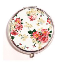 Lovefive Chinese Peony Red Flower Custom Fashion Silver Round Pill Case Drug Organizer Holder Pocket Or Wallet Organizer Case