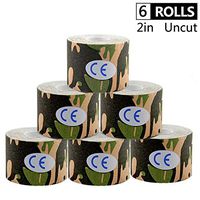 AUPCON Sports Kinesiology Tape Uncut Hypoallergenic Breathable Muscle Tape Therapy Recovery Support for Knee Shoulder Ankle Elbow Shin Neck Splints FDA Approved Latex Free (6 Rolls Green Camo)