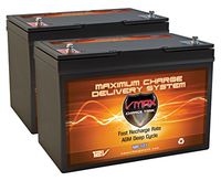QTY2 VMAX MR127-100 12V 100AH AGM Deep Cycle Group 27 Batteries Compatible with 24 Volt 24V 75 Pound 75lb Thrust Trolling Motors