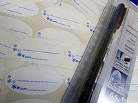 Minilabel 50X25mm Oval Self-Stick Deep Freeze, Freezer Labels (Plus Permanent Marker Pen) Stickers For Frozen Food Packaging