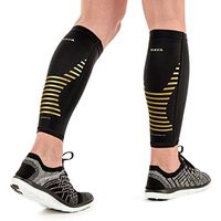 Mava Sports Calf Compression Sleeve Support for Men and Women - Perfect Shin Sleeve for Gym Workout, Running, Leg Cramps,Pain Recovery, Shin Splints and Sore Muscles (Gold, Large)