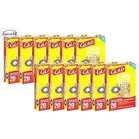 Glad Stand Up Storage Zipper Bags (20 Medium Bags) (Pack of 12)