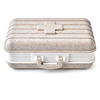 ZDQZC Pill Box - Pill Organizer for Travel, Large Pill Container Portable Pill Dispenser Excellent Pill Storage Case (Wheat Color)