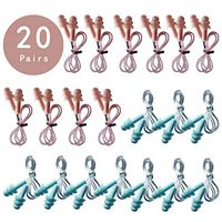20 Pairs Corded Ear Plugs Reusable Silicone Earplugs Sleep Noise Cancelling for Hearing Protection