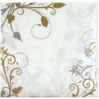Hanna K. Signature Collection Bella Vite Shimmer 40 Count Lunch Napkin, Gold/Silver