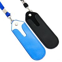 WEFOO 4PCS PU Leather Necklace Lanyard with Pouch for Ecig Ego,Blue & Black