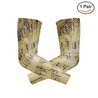 Arm Sleeves Musical Note Tattoo Sleeve UV Sun-Protective Sleeve Compression Arm Cover Cooling Golf Cycling Driving Hiking for Men Women Kids 1 Pair
