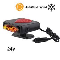 MASO 24V 2 in 1 Portable Car Heater,Rapid Heating Car Defroster,Hot & Cold Car Cooling Fan with Plug in Cigarette Lighter