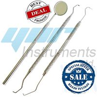 YNR 3 Pieces Dental Set - Tartar Calculus Plaque Remover Tooth Scraper- Dental Mirror & Scaler Set by YNR
