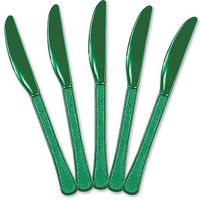 Extra Heavy Weight Plastic Knives | 20ct (Festive Green)