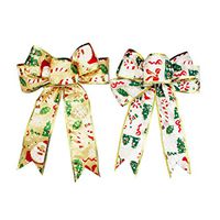 Garneck Christmas Gift Wrap Bows Ribbon Knots Bows for Gift Wrapping Wedding Car House Decoration,2pcs Golden and Silver