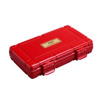 CHAOQIANG Cigarette Case, Portable Travel Cedar Wood Cigar Box Humidifier Solid Wood Professional 4 Sticks, High Quality Gift, Red, Black and Orange (Color : Red, Size : 13 * 3.8 * 20cm)