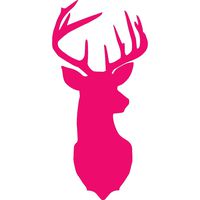 NBFU DECALS Deer Silhouette Art (Pink) (Set of 2) Premium Waterproof Vinyl Decal Stickers for Laptop Phone Accessory Helmet CAR Window Bumper Mug Tuber Cup Door Wall Decoration