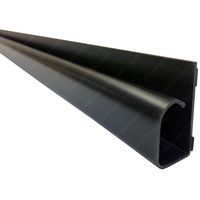 Large Hook Channel Cable Raceway - 1 Piece - 36" - Black