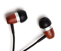 Symphonized GLXY Premium Genuine Wood in-Ear Noise-isolating Headphones with Mic and Nylon Cable (Cherry)