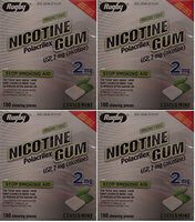 Nicotine Gum 2mg Sugar Free Coated Mint Generic for Nicorette 100 Pieces per Box Pack of 4 Total 400 Pieces