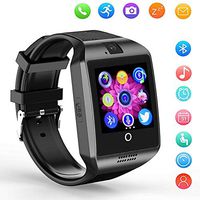 Smart Watch Bluetooth Touchscreen Wrist Watches SHFY with Camera Compatible with Android Phones for Men Women (Black)