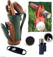 Cigar Caddy Golf Gift Set Mini Golf Bag Humidor Triple Flame Torch Lighter Cutter Cigar holder