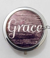 BlackKey Grace Beautiful Inspirational Word 3-Compartment Decorative Pocket Gift Box Case Organizer for Pill, Color 1 -1713