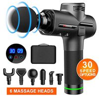 Massage Gun, MAOMAO Deep Tissue Percussion Massager for Muscle Recovery & Pain Relief, 30 Speed Levels, 6 Different Massage Heads, Super Quiet Brushless Motor, Upgrade Electric Body Massager Handheld