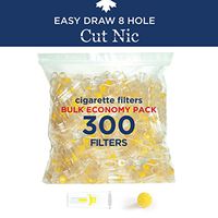 Cut-Nic 8 Hole Easy Draw Disposable Cigarette Filters - Bulk Economy Pack (300 Per Pack) Filter Tips