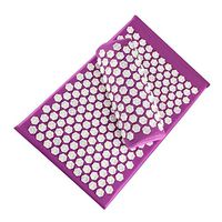 ASDY Lotus Acupuncture Mat Massage Yoga Mats Fitness Massage Cushion Acupuncture Massage Mat Acupressure Mat and Pillow Set Pin Pad,Purple
