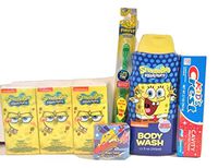 SpongeBob Bath Bundle - Body Wash with Magic Towel, Tissues and Firefly Lightup Toothbrush
