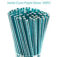 ZOOYOO Cyan Paper Straw 100pcs