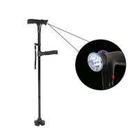 LED Folding Cane Adjustable 360° Traction Safety Walking Stick 5 Heights Adjustable Lightweight Carrying 4 Pivot Sticks Suitable for Men Women