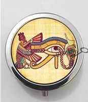 BlackKey Egyptian Symbol Eye of Horus 3-Compartment Decorative Pocket Gift Box Case Organizer for Pill, Color 1 -131