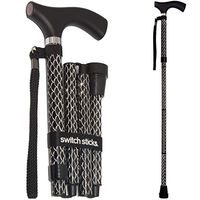 Switch Sticks Adjustable Folding Walking Cane and Walking Stick Collapses and Adjusts from 32 to 37 inches, Engraved Soiree