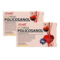 Hiwell Premium Policosanol 33.4mg (Octacosanol 20mg) 60 Tablets (Pack of 2)