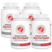 Silver Fern Whole Food Daily Multi Vitamin w/Trace Mineral Blend Supplement - 4 Bottles - 60 Vegicaps Each - 120 Day Supply - Natural, Non-GMO, Vegan, Multivitamin for Man & Woman - Zero Synthetics