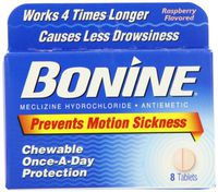 Bonine Motion Sickness Protection, Chewable Tablets, Raspberry 8 ea (Pack of 6)