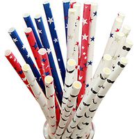 Brave Tour Paper Straws Drinking Decoration Straw for Birthday, Wedding, Christmas, Celebration Parties, 25 Pieces (Stars)