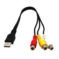 Dovewill USB to Triple RCA Audio/Video AV Female Composite Stereo Splitter Cable Adapter