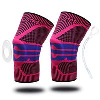 Nylon Silicon Knee Sleeve, Knee Brace Compression Sleeves, Elastic & Adjustable Knee Pad Silicone Padded Bracket/Patella Stabilizer for Meniscus Tear Arthritis Pain Relief