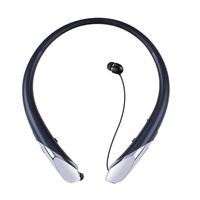 Bluetooth Headsets, Wireless Neckband Headphones Retractable Earbuds Sports Sweatproof in Ear HD Stereo Noise Cancelling Earphone with Mic by Mikicat(15 Hours Play Time) (Black)