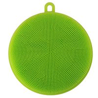 Ninasill ღ ღ Silicone Dish Washing Sponge Scrubber Kitchen Cleaning antibacterial Tool (Green)