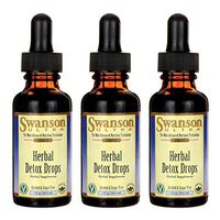 Swanson Dr. Barbara Hendel's Herbal Detox Drops (Alcohol/Sugar-Free) 1 fl Ounce (29.6 ml) Liquid (3 Pack)