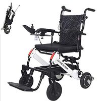 AINIDEMA Fold & Travel Lightweight Motorized Electric Power Wheelchair Scooter, Portable Intelligent Electric Motorized Wheelchair, Comfortable Disabled Wagon, Elderly Mobile Car