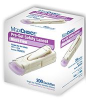 MediChoice Disposable Lancet, Pressure Activated, Single Use, 3 Gauge, 1.5 mm Depth Purple, 1314MC5070 (Box of 200)