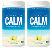 Natural Vitality Natural Magnesium Calm, Lemon (2 Bottles of 16 Ounce)