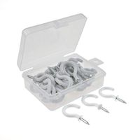 Chenzt 7/8" White Vinyl Coated Cup Hooks,Small Screw Hooks,7/8 Inch Ceiling Hooks,Christmas Lights Hanger Hooks,Plant Hanger Hooks,Suitable for Indoor and Outdoor 36Pcs